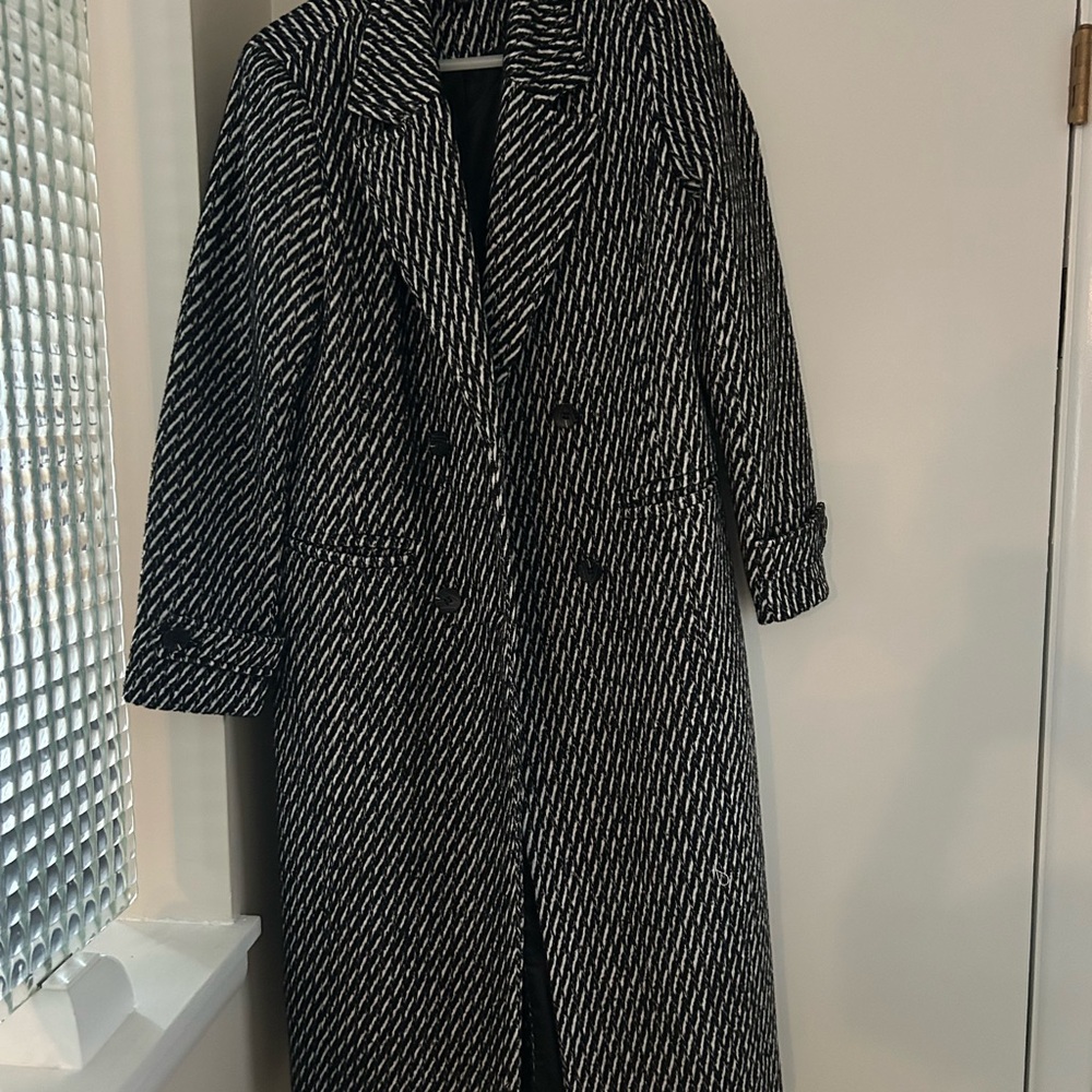 Aqua Black and White Outerwear